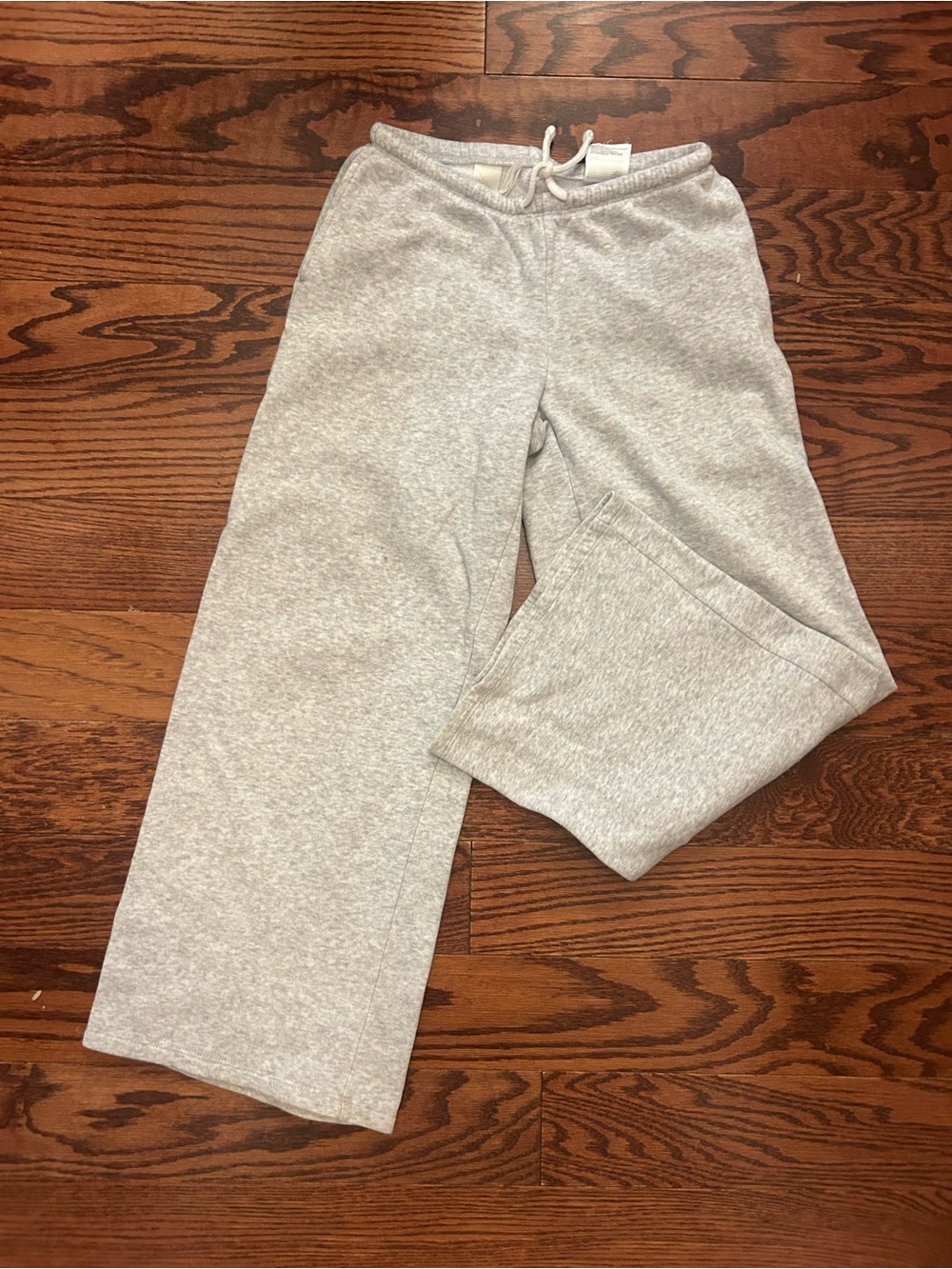 H&M Light Gray Wide Leg Kids Sweatpants with Drawstring